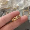 Anel Flor de Trevo de Quatro Folhas Kaleidoscope Pétala de Flor Banhado a Ouro 18K, Venda Direta do Fabricante, Novo Modelo Banhado a Ouro