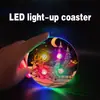 FGTYU012 Posavasos Acrílico Luminoso Navideño Transfronterizo Posavasos con Luz LED para Fiesta Navideña Decoración de Bar