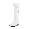 Botas Caña Alta Mesa de Agua Ocio 34 Botas Chelsea Comercio Exterior Cuña Metálica 43 Cadena Cuello de Piel Suministro Nuevas Botas Comercio Exterior Mujer