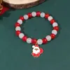 Pulsera de Estilo Navideño de Amazon Transfronteriza Joyería Cristal Heterosexual con Cuentas Pulsera para Mujer Joyería de Mano Navideña Venta al por Mayor