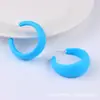 Pendientes de Anillo C Pintados a Mano con Textura Personalizada, Pendientes, Pendientes Exagerados de Colores Caramelo, Pendientes Acrílicos para Mujer