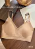 Camisola sujetador sin costuras de tacto nude con escote en V, espalda bonita, para busto grande, adelgazante, para mujer, con push-up y soporte anti-caída