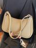 Bolso de hombro informal de color sólido para mujer, estilo coreano, elegante, sencillo, con cadena, combinable con todo, venta al por mayor transfronteriza
