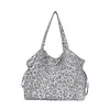 Bolsa de ombro casual estilo coreano com cordão, grande capacidade, adequada para o trabalho e viagens, bolsa tote de lazer vintage com bolinhas
