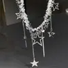 Colar Personalizado com Estrela e Contas Estilo Y2K Doce e Cool Sexy Moda Tendência Versátil Corrente para Clavícula Gargantilha