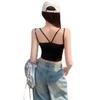 Camisola Sexy de Dos Piezas Falsas para Mujer, con Almohadillas para el Busto, Aspecto Adelgazante y Hermoso Top Tubo Trasero