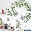 Rama de Planta Verde jaula pájaro pegatina de pared decoración sala de estar dormitorio pintura adhesiva