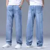 Jeans Finos de Verano para Hombre 2026 Jeans de Tencel Lyocell Sueltos Rectos Versátiles Modernos Cómodos