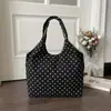 Bolsa de Lona com Bolinhas Vermelhas para Mulheres 2026 Nova Bolsa de Ombro para o Verão Estilo Casual Relaxado Bolsa Tote de Grande Capacidade