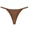 Roupa Íntima Feminina de Seda Gelada para Esportes Europeus e Americanos, Yoga, Sem Costura de Cintura Baixa, Tanga Cruzada de Tamanho Plus, Calcinha T