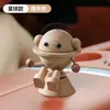 Nuevo ambientador de coche de figura de madera para sacudir la pierna de madera de nogal y haya, adorno creativo de robot para ventilación de coche