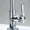 Grifo de Cocina de Cobre Giratorio 360 grados Grifo Vertical con Conexión de Pared de 4 Puntos para Fregadero, Hecho de Cobre Puro, Sudeste Asiático.