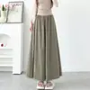 Pantalones Falda de Seda de Hielo Yamamoto para Mujer Pantalones de Verano 2026 Cintura Alta Sueltos con Caída Media Falda Estilo Perezoso Pantalones de Pierna Ancha para Mujer