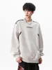 Sudadera con cremallera y cuello redondo de estilo americano para hombre, diseño de alta costura moderno, top holgado y elegante
