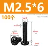 Tornillos M2M3M4M5M6M8 Negros de Acero Inoxidable 304, Tornillos de Cabeza Redonda Phillips, Tornillos para Máquina de Cabeza Plana Zincados Negros