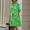 2026 Amazon Nuevo Producto Vestido Camisa de Moda Suelto con Botones de un Solo Botón para Mujer Urbana Estampado