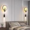 Lámpara de pared decorativa de celebridad de internet lámpara de estudio de dormitorio LED creativo de asta con foco Tmall maestro inteligente lámpara de mesita de noche de dormitorio