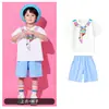 Trajes de Performance de Dança Cheerleading Infantil Saia Arco-Íris para Jardim de Infância Trajes de Performance Uniformes de Equipe de Verão para Alunos do Ensino Fundamental