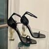 2023 novo verão one-strap Sexy Carta salto alto elegante sapatos femininos online celebridade francês salto agulha sandálias de fadas