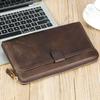 Cartera Transfronteriza, Piel Genuina, Estilo Largo, Piel de Vaca de Primera Capa, Múltiples Ranuras para Tarjetas, Portatarjetas Antirrobo, Billetera con Cierre para Monedas, Estilo Retro Europeo y Americano