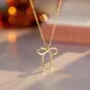 Collar con Colgante de Lazo Sencillo Estilo Dulce y Femenino de Luochen Diseño de Nicho Cadena para Clavícula Moda Exquisita