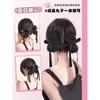 Diadema Artificial con Moño para Mujer Trenza de Cabello Real Cinta Popular Moño Lazo Broche Trenza Moño de Cabello