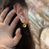 Caperucita Roja Hielo Explosivo Amor Triturado Pendientes con Borlas para Mujer Lujo Ligero Nicho Pendientes de Alta Gama Pendientes en Forma de Corazón para el Cabello