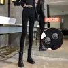 Leggings pretas femininas para primavera e verão 2026 novo estilo, calças bootcut justas para baixinhas, calças skinny lápis elásticas plus size