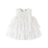 Ropa Infantil Vestido Chaleco Verano Vestido de Cumpleaños Vestido de Princesa Bebé Niña de un Año Gasa Tejido Suave Vestido Pastel