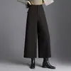 Pantalones de mujer versátiles y elegantes de pierna ancha cropped, nuevo modelo otoño 2026, de cintura alta, adelgazantes, corte holgado, con caída, de pierna recta, casual