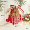 Adornos de Árbol de Navidad de Tela, Decoraciones Colgantes de Navidad de Peluche Tejido, Lazo, Corazón, Guantes, Botas, Piezas Decorativas