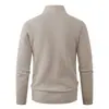 2026 Otoño/Invierno Transfronterizo Nuevo Suéter de Punto Jacquard con Cuello Alto y Forro Polar para Hombre Talla Grande Moda Casual Chaqueta para Hombre