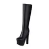 Botas de moda de tacón alto para mujer, estilo europeo y americano, para discoteca, talla grande, caña alta Z33-25