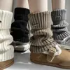 Calcetines de becerro a rayas estilo coreano, calcetines de lana versátiles para mujer, calcetines cálidos de punto hasta la rodilla