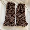 Novas meias de perna larga chifre para as mulheres Primavera e Outono leopardo estampa Pelúcia perna capa quente menina panturrilha meias jk mid-bezerro moda