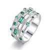 Anillo de diamantes con gemas verdes multicapa de moda europea y americana de Cao Shi, anillo de moda coreana para mujer