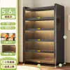 Estantería de acero con puertas, estantería de almacenamiento multicapa para niños, mueble de almacenamiento para sala de estar, mueble de almacenamiento de pared integrado a prueba de polvo