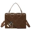 Bolsa Pequena de Corrente de Diamante para Mulheres 2025 Verão Nova Moda Textura Bolsa de Ombro Único Transversal Casual Pequena Quadrada