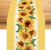 Toalha de mesa transfronteiriça nova primavera e verão girassol carro abelha vaso decoração de casa Amazon toalha de mesa linho