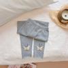 Leggings Doces de Outono para Meninas com Borboletas, Calças Casuais da Moda que Podem Ser Usadas ao Ar Livre, Estilos Populares de Primavera e Outono para Bebês Meninas