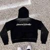 Cárdigan con capucha y cremallera decorado con pedrería personalizada de manga larga holgado oversize para pareja estilo urbano otoño e invierno