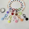 Chaveiro Pingente Letra Pom-Pom Laço DIY Feito à Mão Acessório para Corrente de Celular Bolsa Pingente Tendência Caixa Surpresa