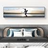Sala de Estar Pintura Decorativa Moderna Quarto Simples Horizontal Longo Pintura de cabeceira Sofá Parede Preto e Branco Arte Cinza Pintura Suspensa Minimalista