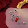 Joias de nail art estilo chinês coroa de fênix vestes brocados vermelhos casamento clássico pérola fênix zircônia decoração de unha atacado