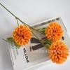 Arranjo de Flores Artificiais Crisântemo 3 Cabeças Tênis de Mesa Crisântemo Adereços de Flores para Casamento Decoração de Salão de Casamento Flor de Seda Dente-de-Leão Atacado
