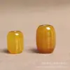Cuentas Cilíndricas de Ágata Amarilla con Sutra del Corazón para Pulsera DIY con Cuentas Finamente Talladas Doradas del Sutra del Corazón de Prajna Paramita con un Toque Zen