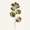 Flores Artificiales, Eucalipto Dorado, Hojas de Ginkgo, Cubo de la Fortuna, Decoración de Boda, Accesorios para Fotografía, Ramo de Flores de Plástico al por Mayor