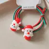 2024 Gomas Elásticas para el Cabello de Navidad Papá Noel Árbol de Navidad Gomas para el Cabello Reno Bandas para el Cabello Dos en Uno Alta Elasticidad