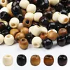 11*12mm Contas de Madeira Cor de Café a Granel com Furo Grande DIY Sacola de Materiais com Contas de Madeira Acessórios Acessórios para Roupas Acessórios para Sacola com Cordão