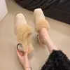 Faixa de Cabelo Fofa Salto Alto Meio Aberto Roupa Externa Feminina 2026 Estilo Coreano Nova Celebridade da Internet Sapatos Mule de Salto Médio-Alto Sapatos Femininos